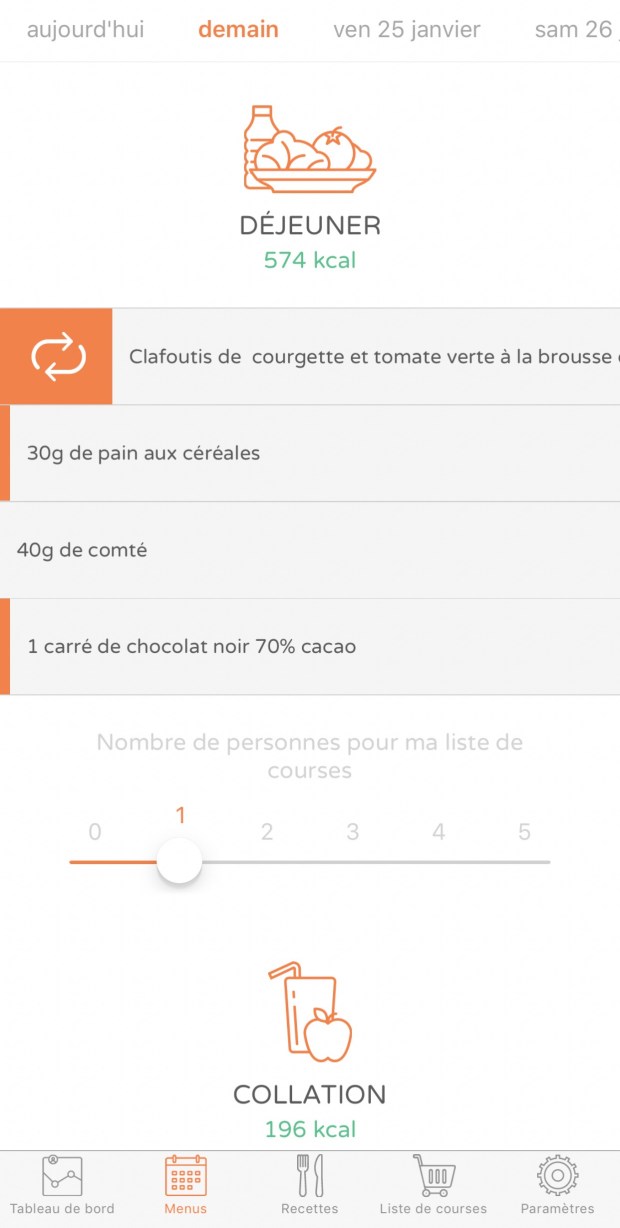 exemple menu croq kilos
